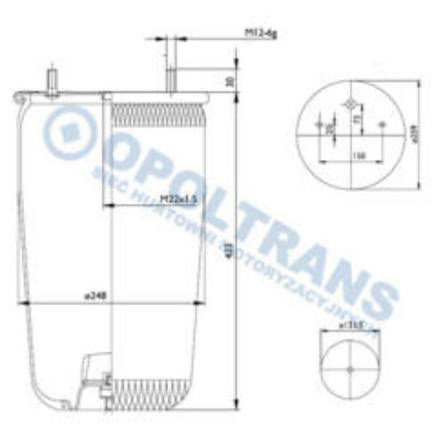 Luftbalg .940MB BPW30K b.pod. Sabo SABO 05.429.40.910